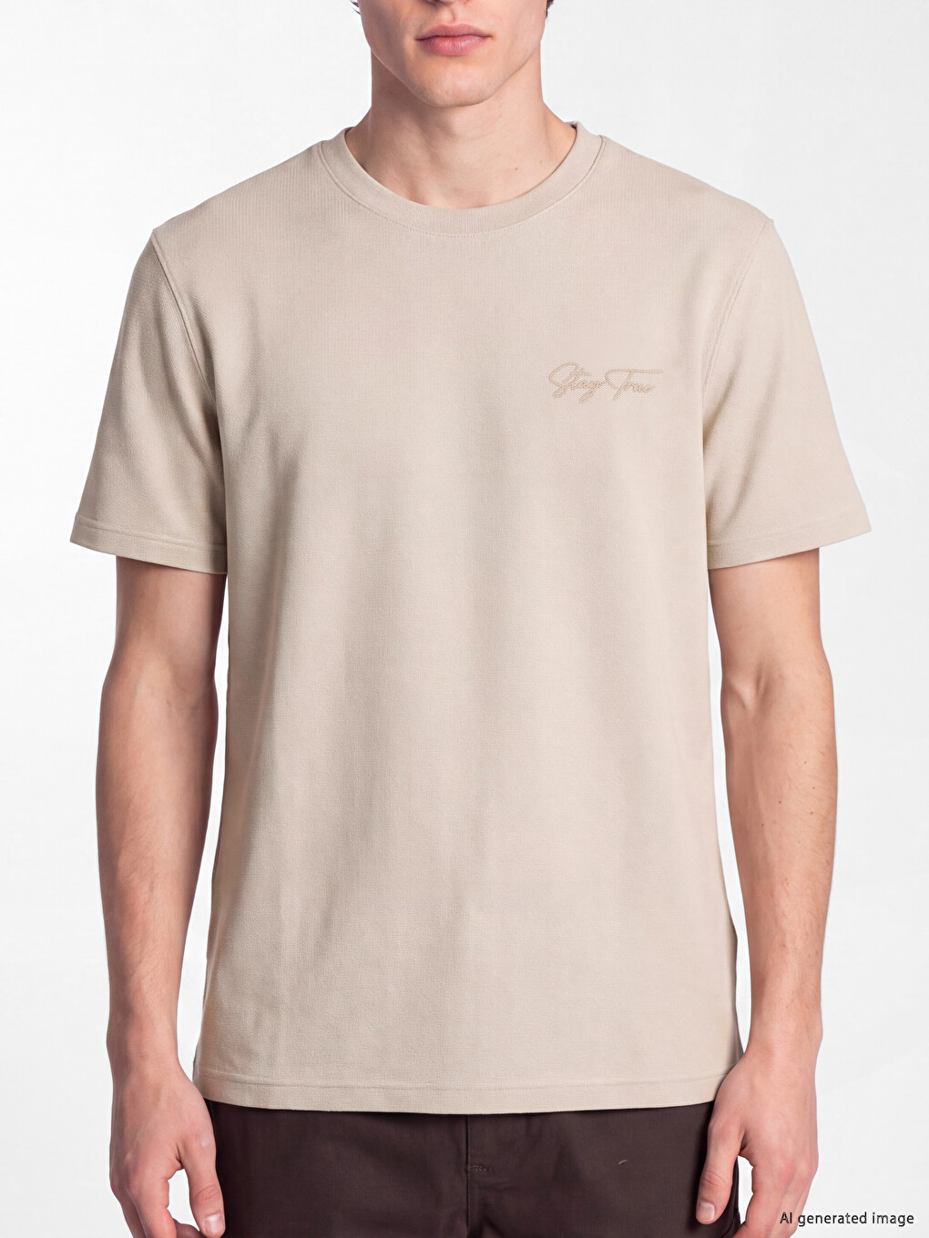 Crew Neck Pique Men's T-shirt-2