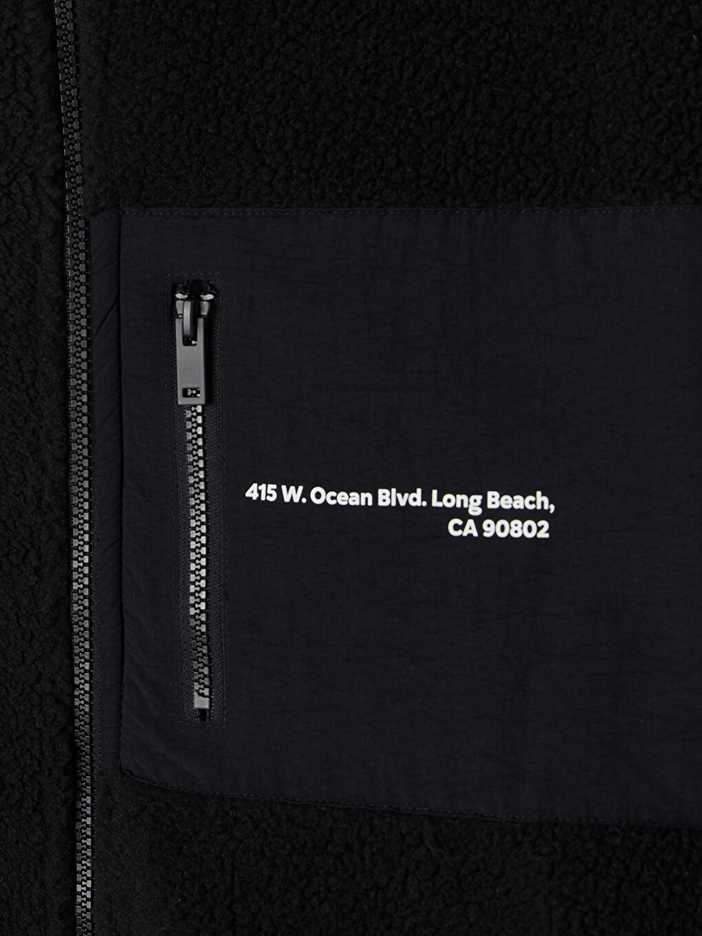 Siyah Dik Yaka Erkek Pelüş Mont-5