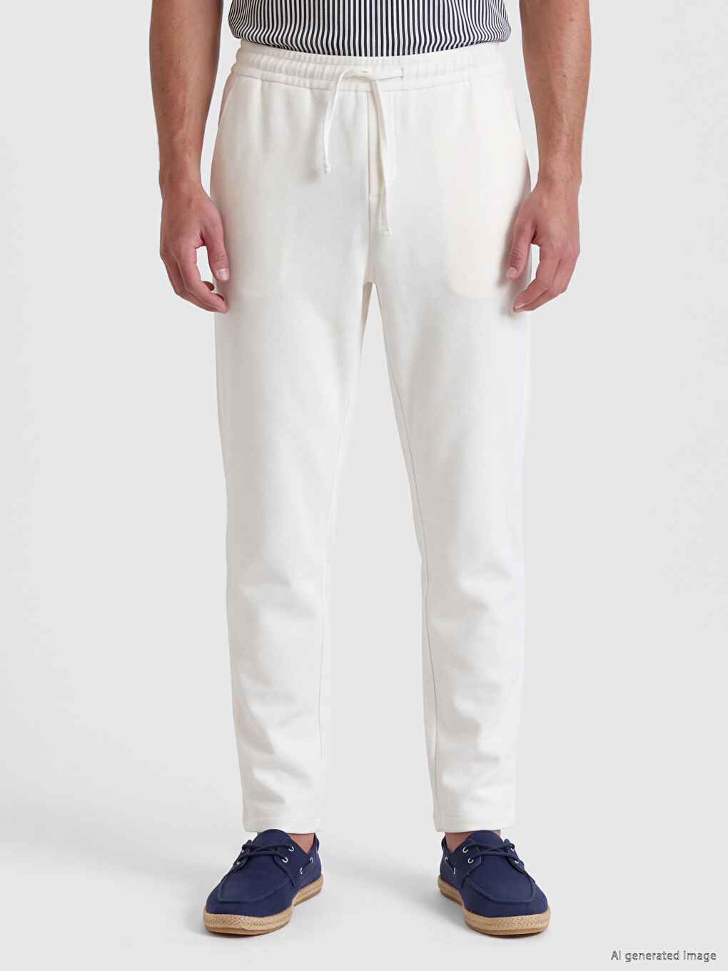 Beyaz Regular Fit Erkek Pantolon-1