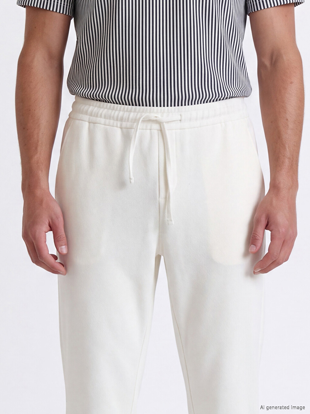 Beyaz Regular Fit Erkek Pantolon-2