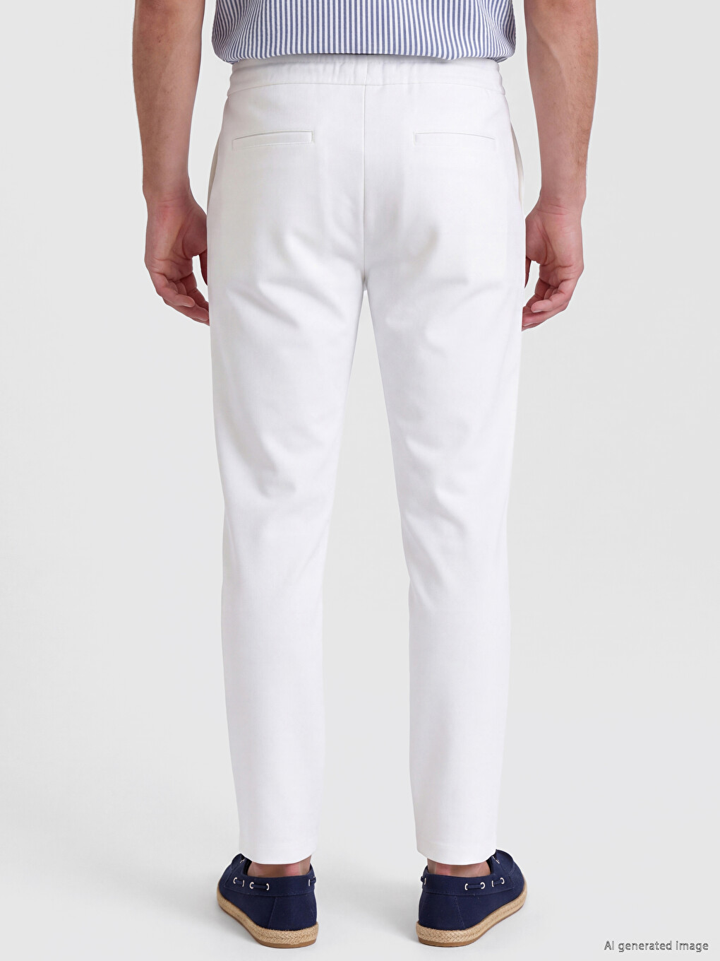 Beyaz Regular Fit Erkek Pantolon-3