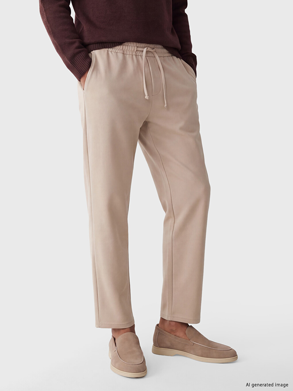 Bej Regular Fit Erkek Pantolon-1