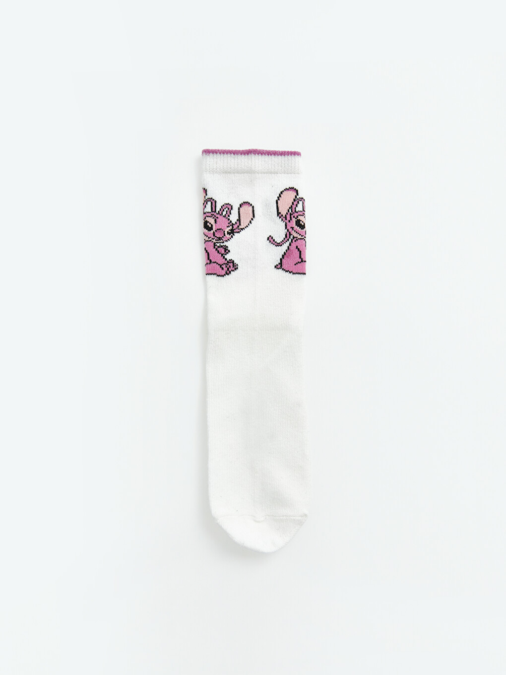 5 Pieces Stitch And Angel Printed Girls' Ankle Socks-1