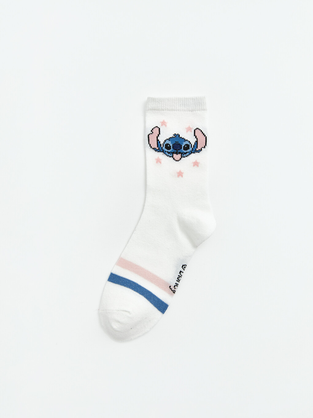 5 Pieces Stitch And Angel Printed Girls' Ankle Socks-4