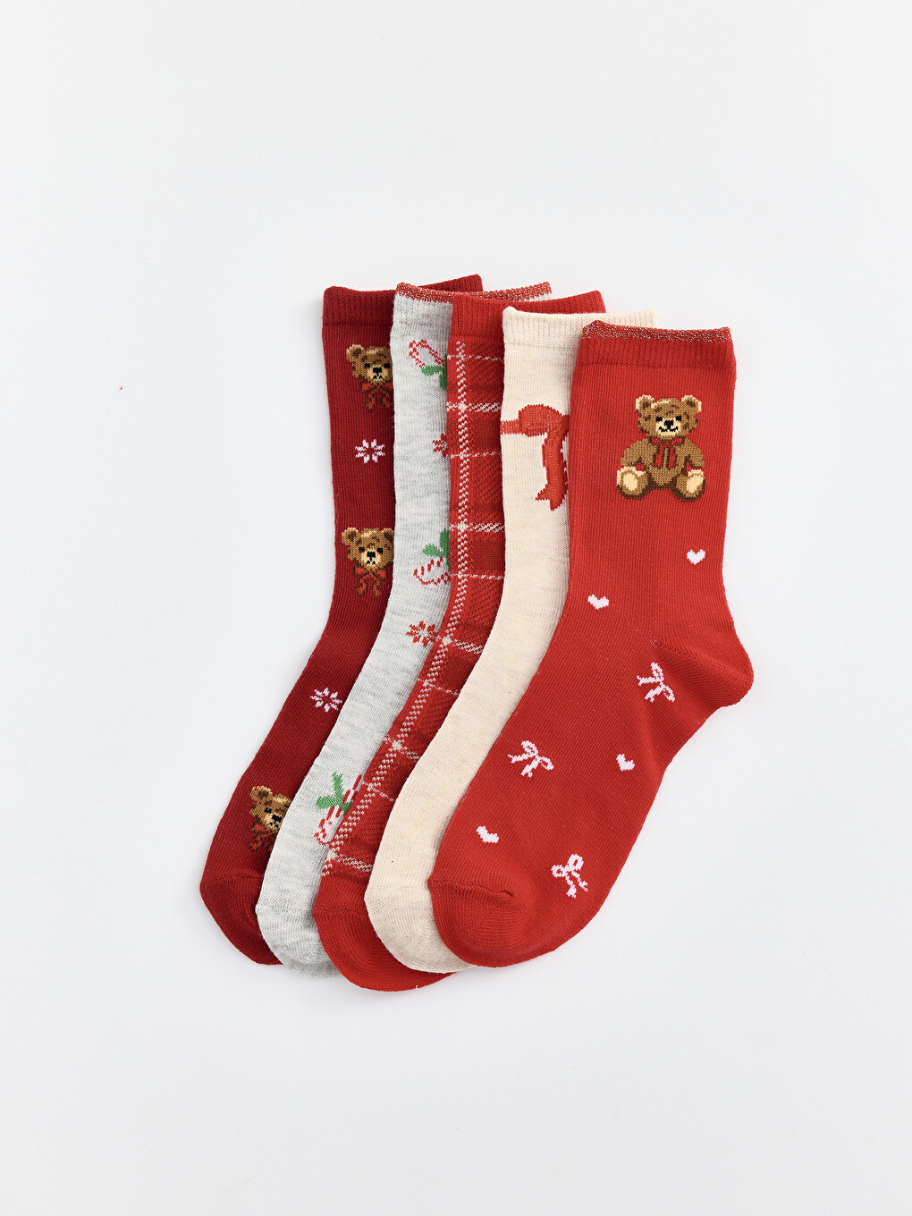 Girls' Patterned Ankle Socks 5 Pack