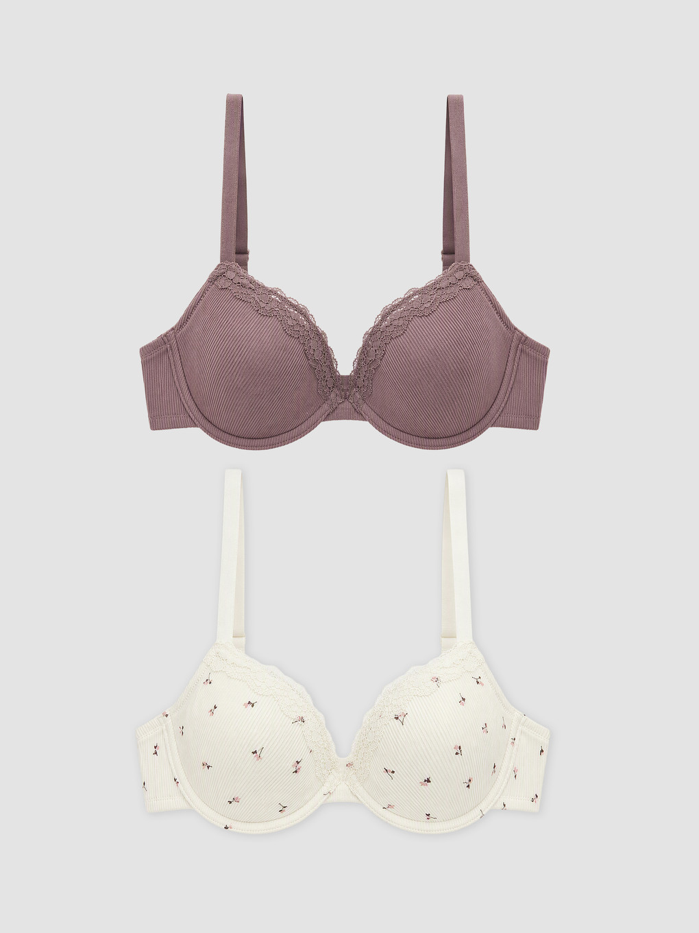 Wired Non Padded Floral T-shirt Bra 2 Pack