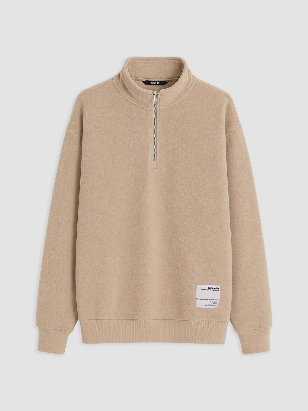 Man Beige Sweatshirt