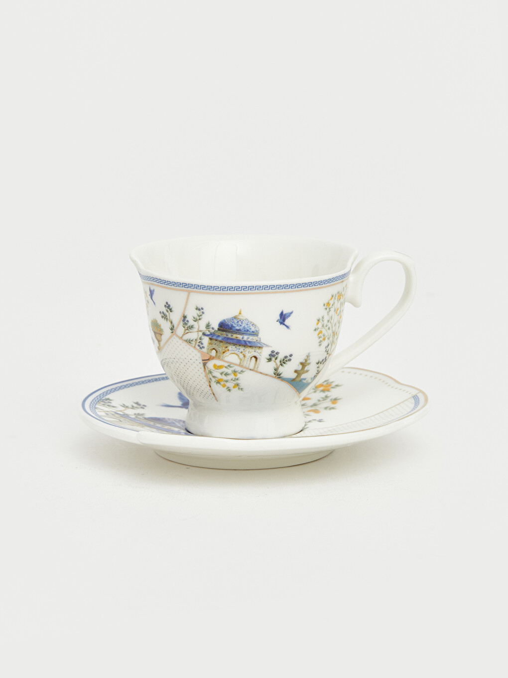 2 Person Printed Porcelain Coffee Cup Set-1