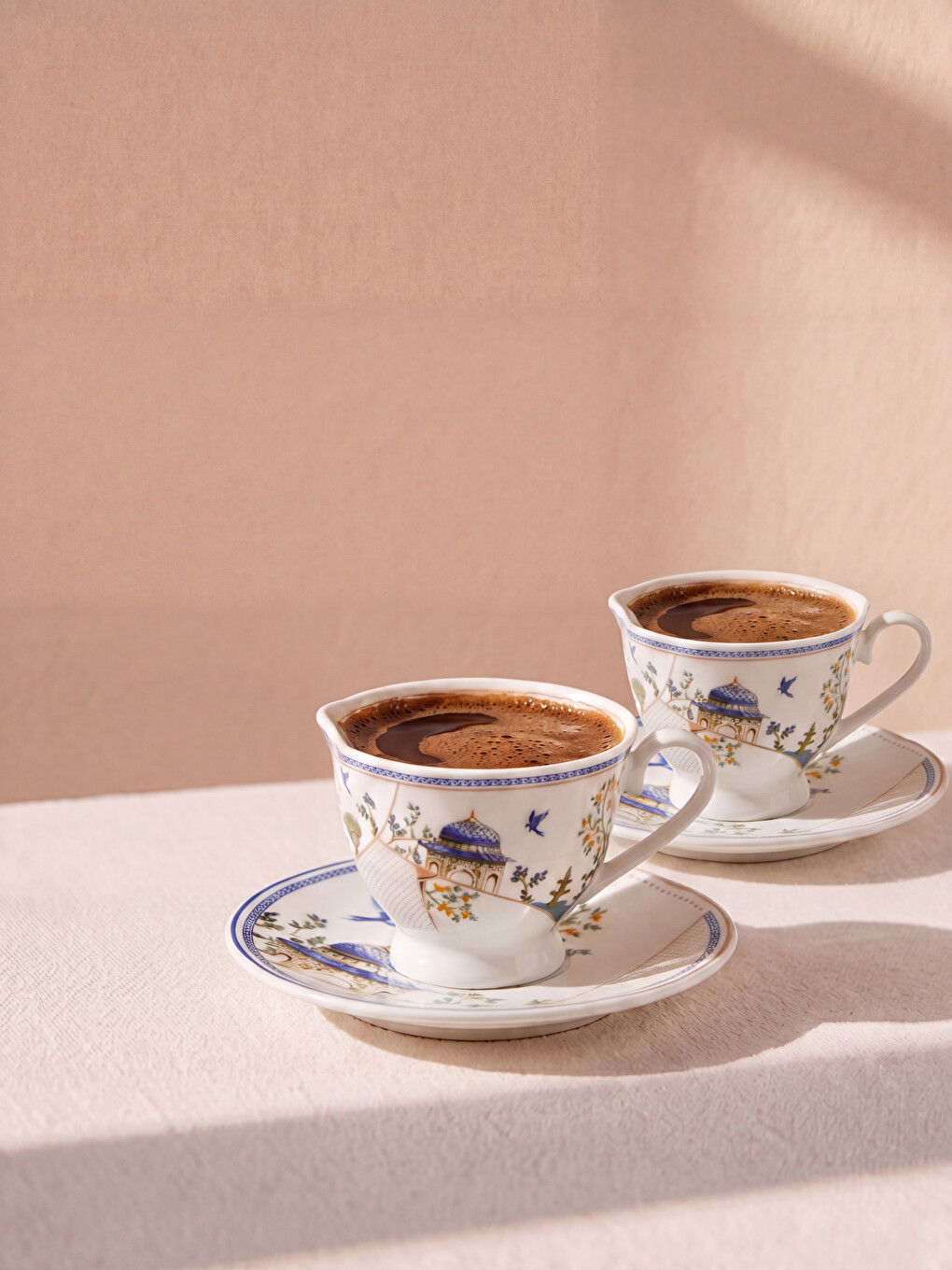 2 Person Printed Porcelain Coffee Cup Set