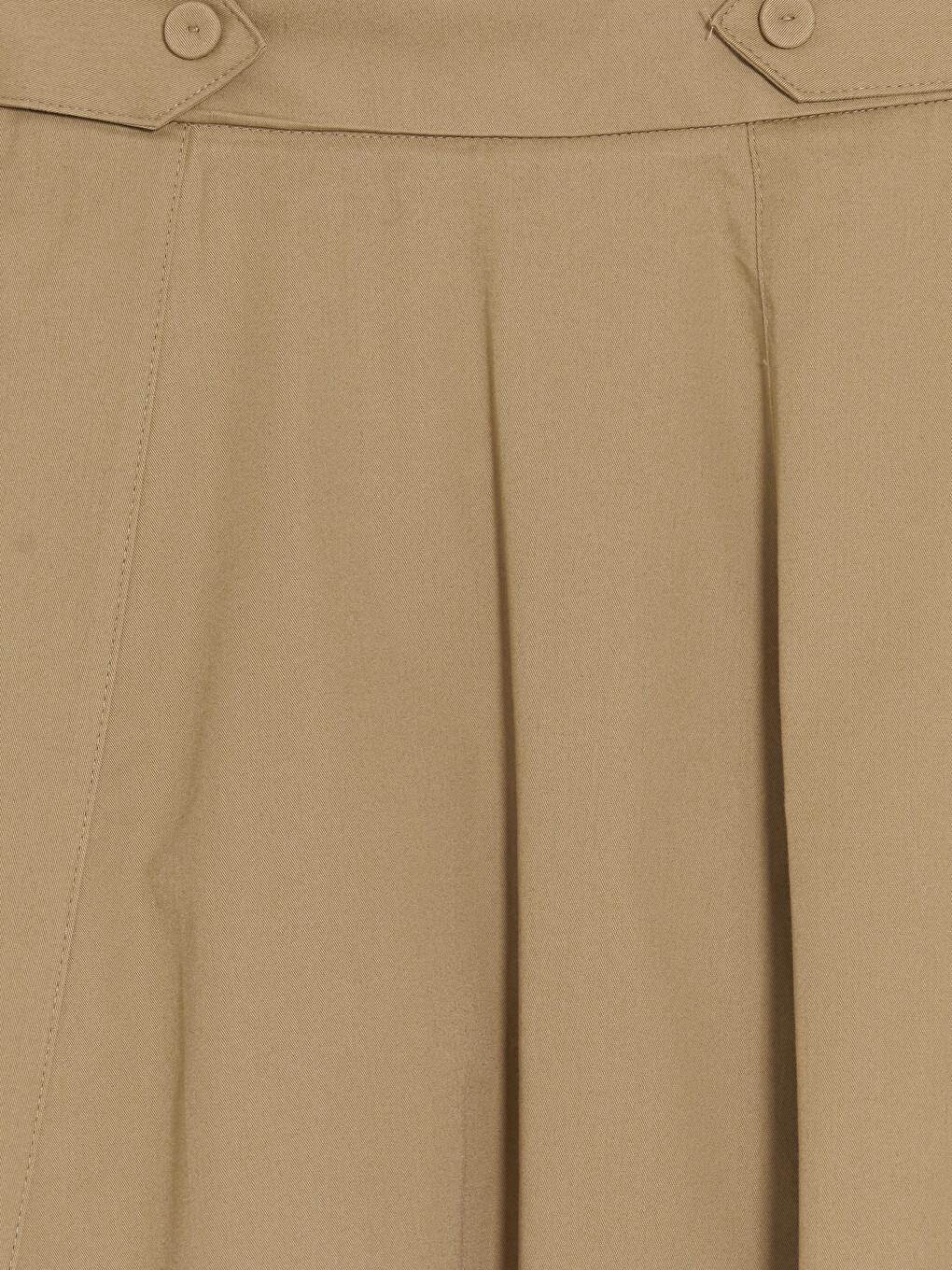Bej Beli Lastikli Gabardin Kloş Etek-5