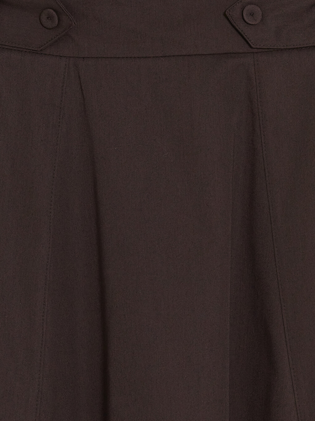 Kahverengi Beli Lastikli Gabardin Kloş Etek-4