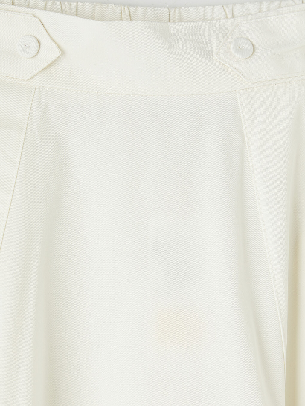 Ekru Beli Lastikli Gabardin Kloş Etek-1