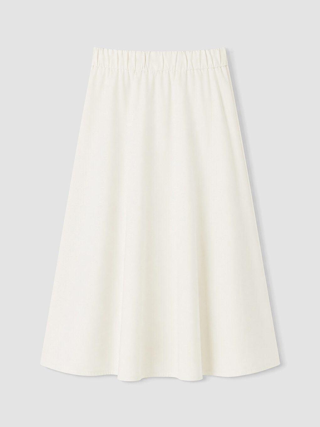 Ekru Beli Lastikli Gabardin Kloş Etek-2