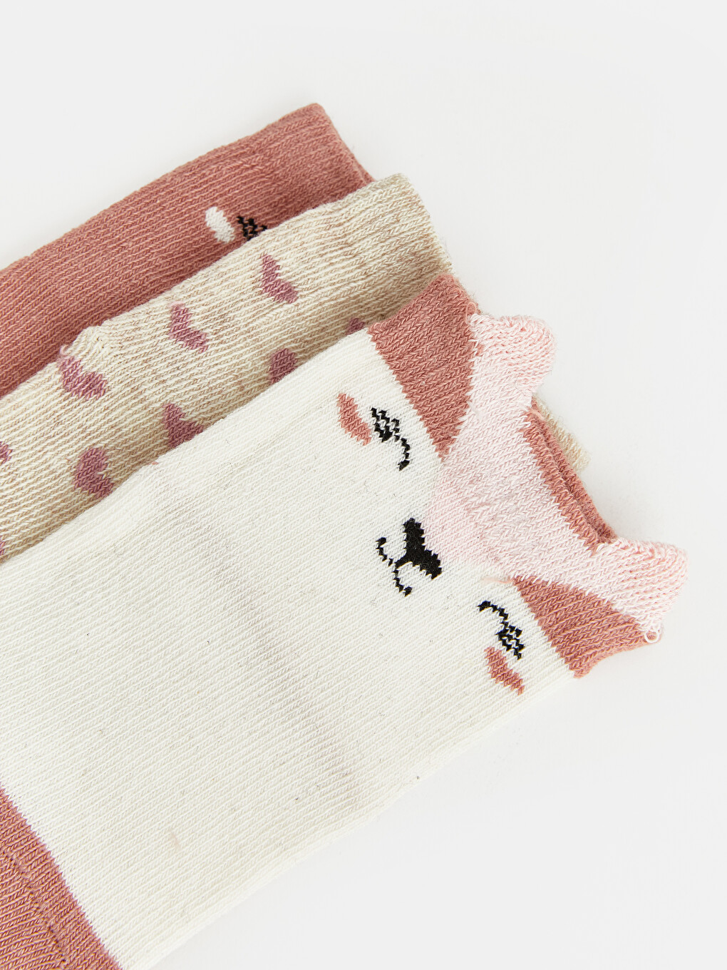 Animal Figured And Patterned Girls' Ankle Socks 3-pack-4