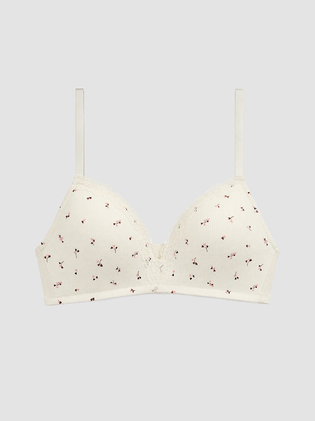 Non-wired Non-padded Floral Triangle Bra 2 Pack-1