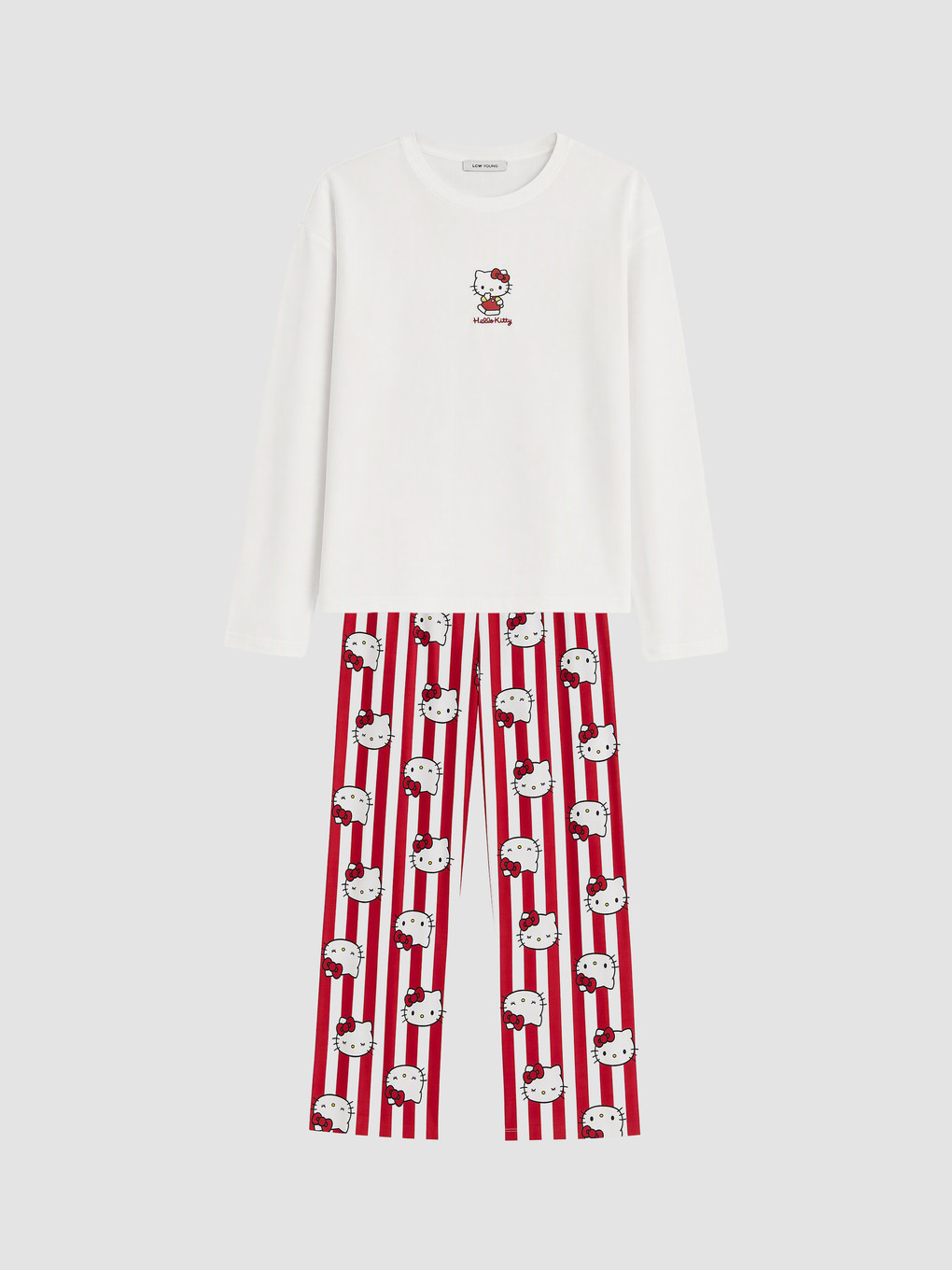 Kırmızı Hello Kitty Baskılı Kadın Pijama Takımı