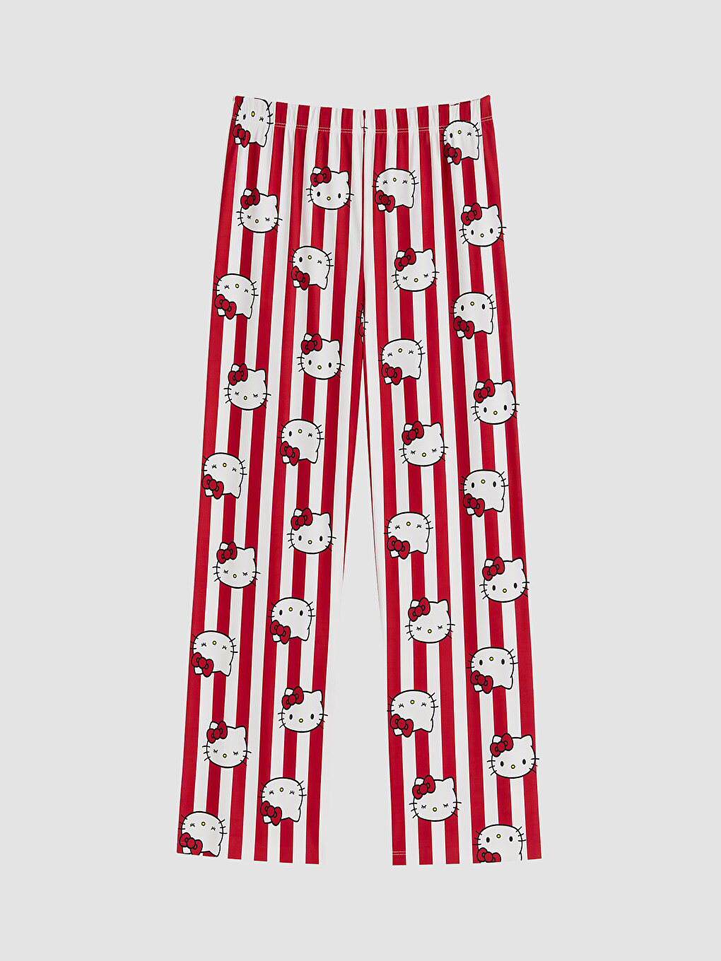 Kırmızı Hello Kitty Baskılı Kadın Pijama Takımı-4