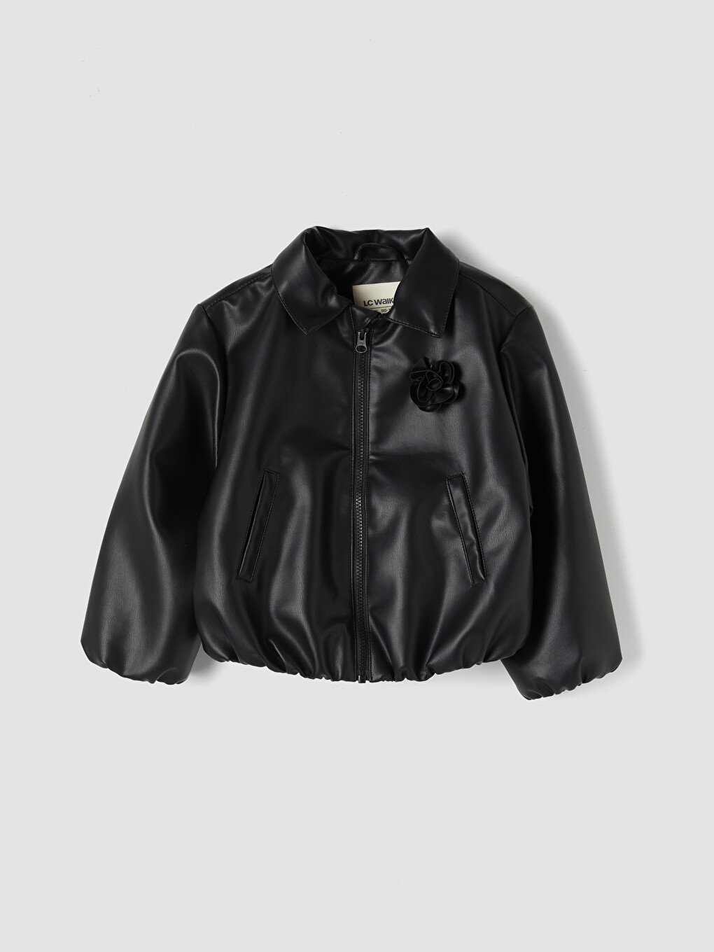 Collared Neck Girls' Coat