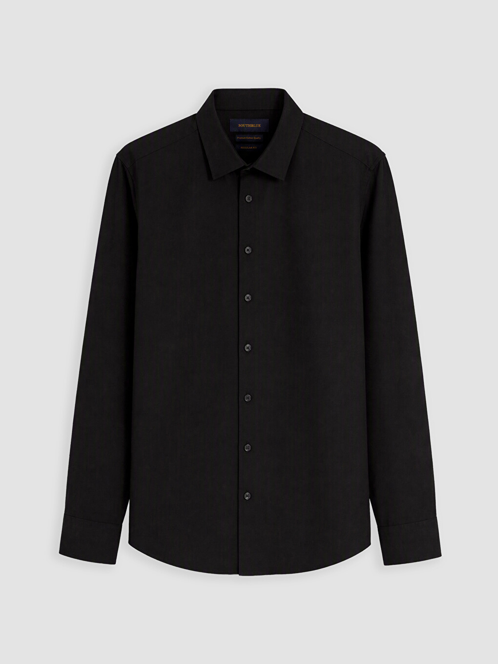 Siyah Regular Fit Gabardin Erkek Gömlek-4