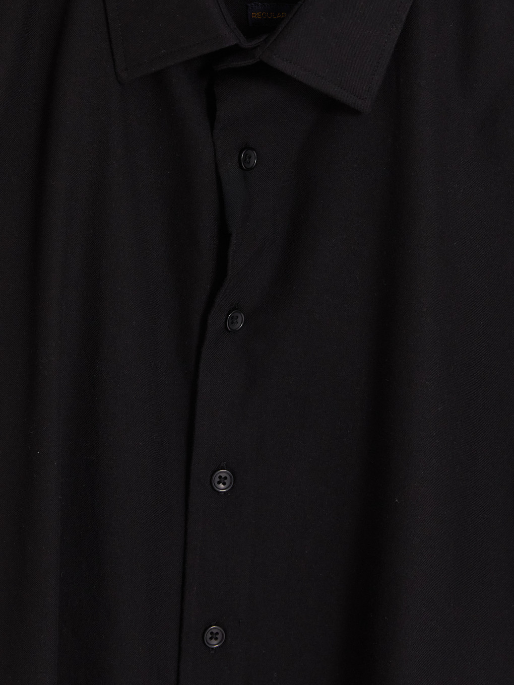 Siyah Regular Fit Gabardin Erkek Gömlek-5