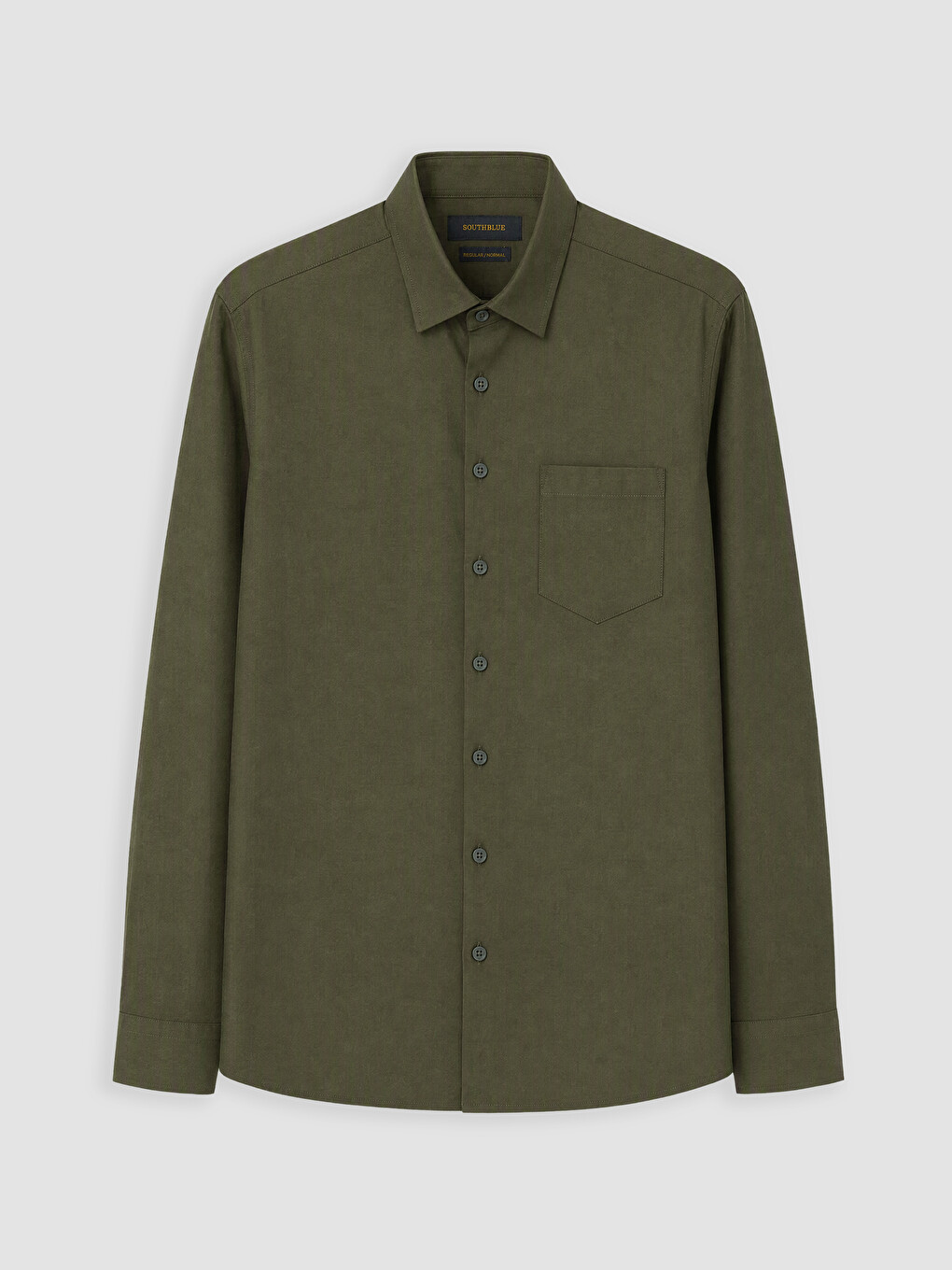 Haki Regular Fit Gabardin Erkek Gömlek