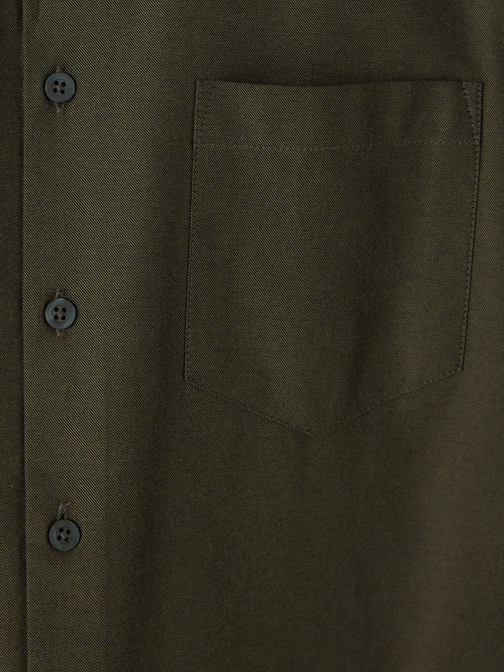 Haki Regular Fit Gabardin Erkek Gömlek-1
