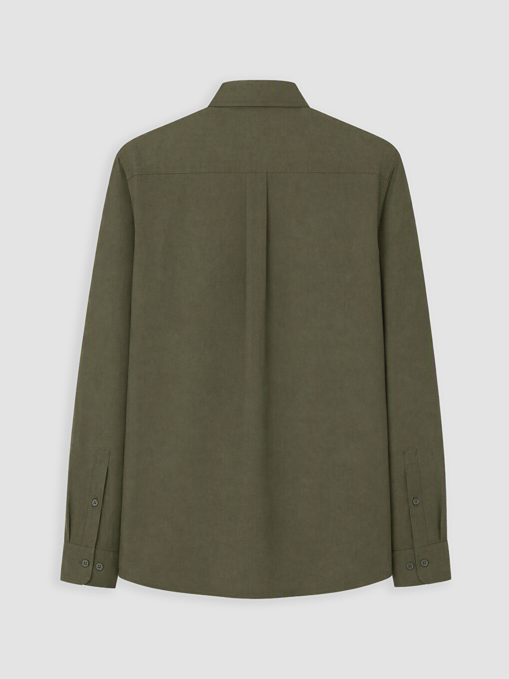 Haki Regular Fit Gabardin Erkek Gömlek-2