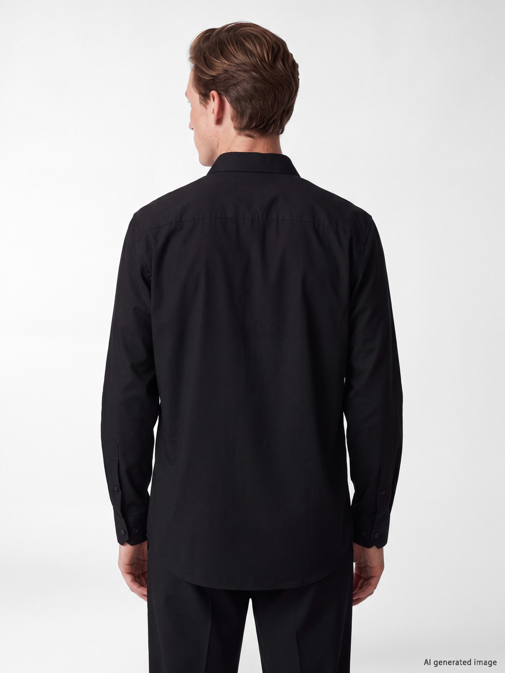 Siyah Regular Fit Gabardin Erkek Gömlek-3