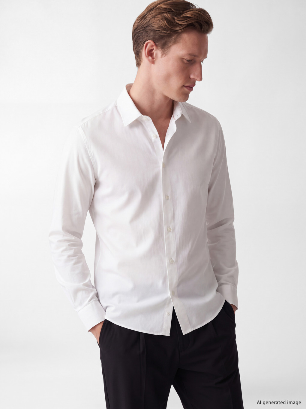 Beyaz Regular Fit Gabardin Erkek Gömlek
