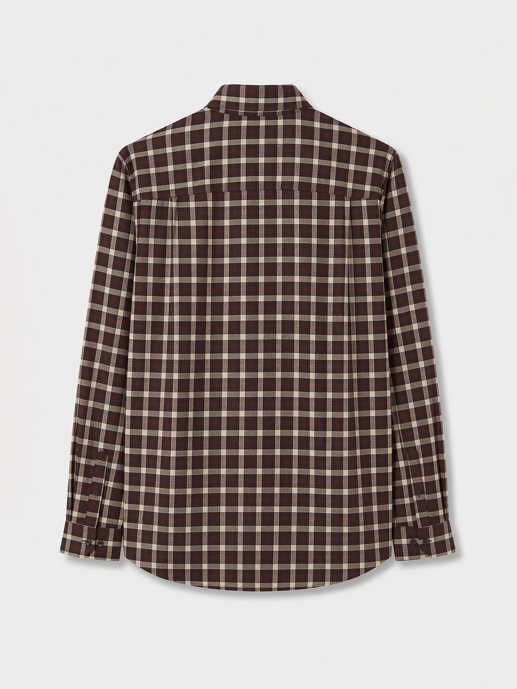 Bordo Regular Fit Ekose Gabardin Erkek Gömlek-5
