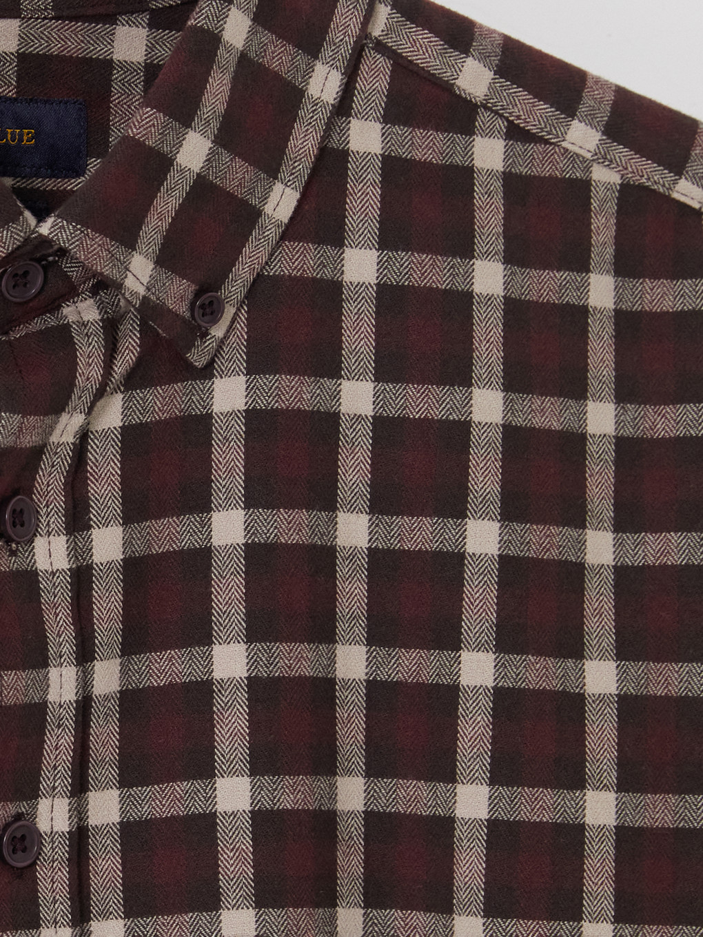 Bordo Regular Fit Ekose Gabardin Erkek Gömlek-6