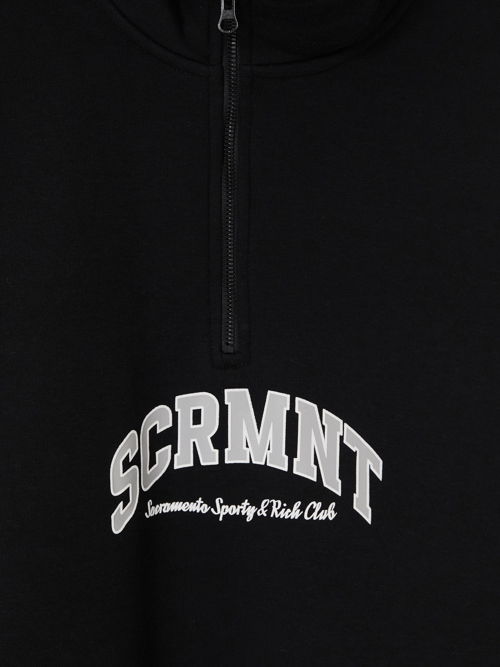 Siyah Dik Yaka Baskılı Erkek Sweatshirt-6