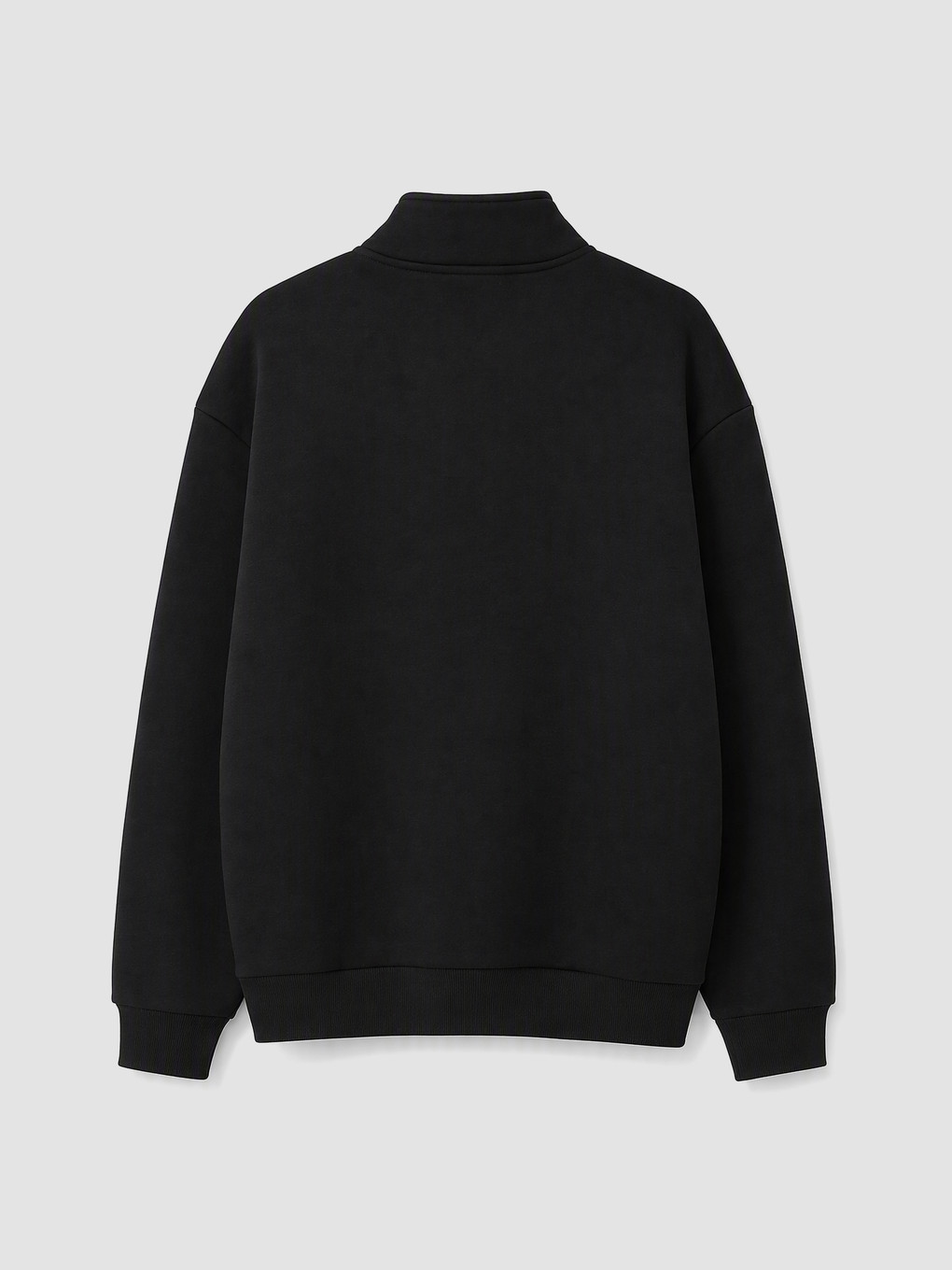 Siyah Dik Yaka Baskılı Erkek Sweatshirt-7