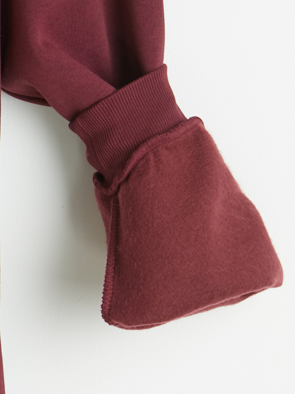 Bordo Dik Yaka Erkek Sweatshirt-5