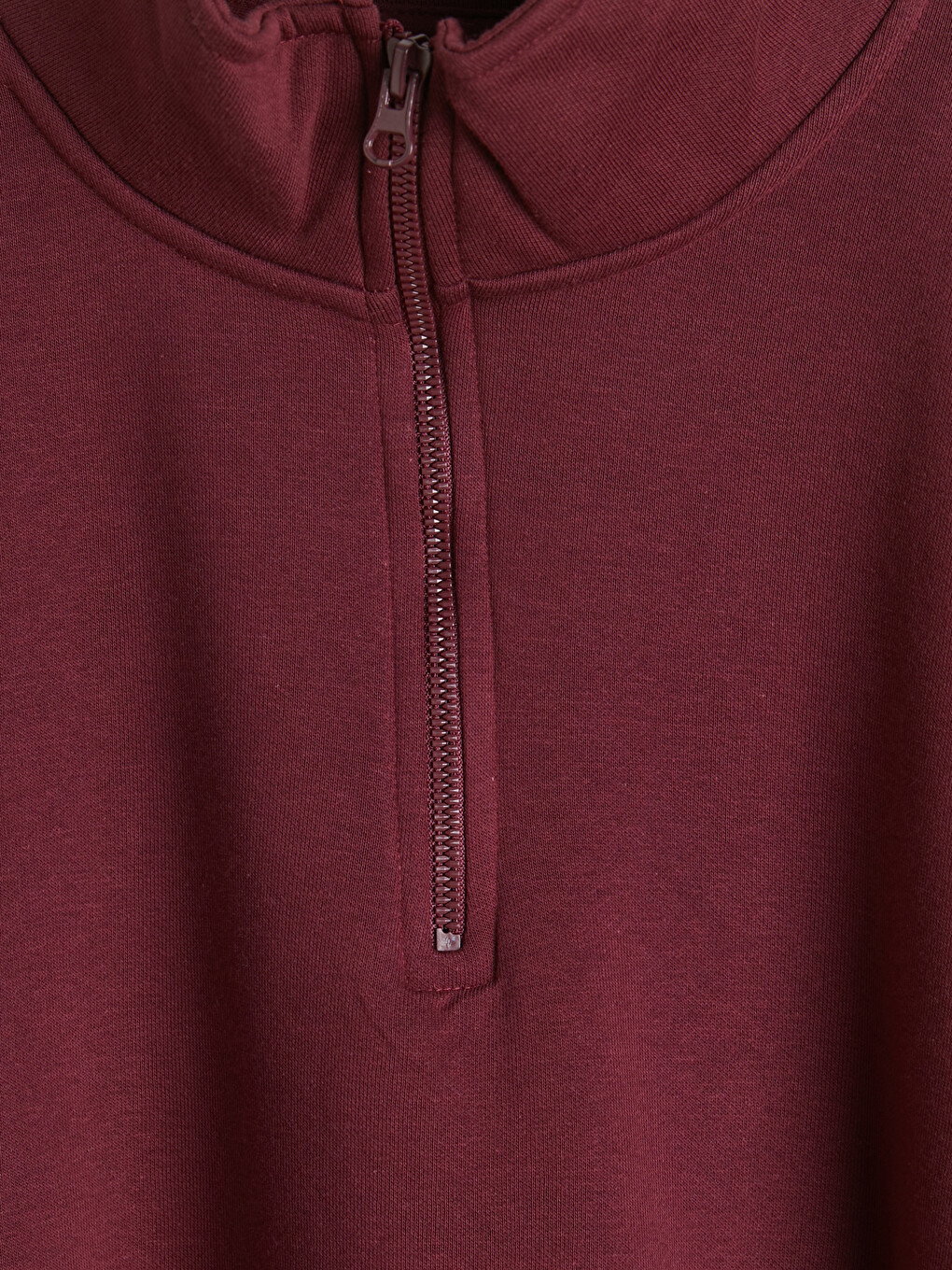 Bordo Dik Yaka Erkek Sweatshirt-6