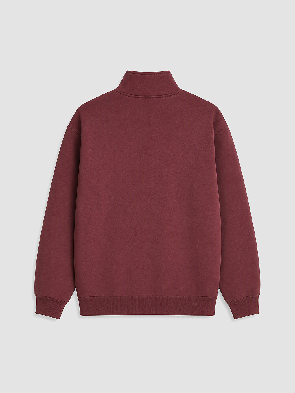 Bordo Dik Yaka Erkek Sweatshirt-7