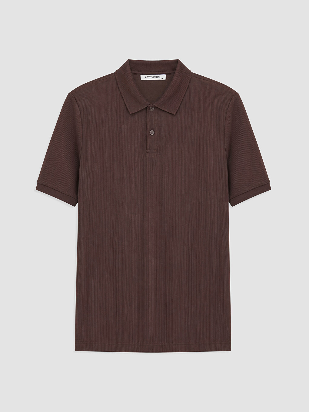 Mürdüm Polo Yaka Dokulu Erkek Tişört-4