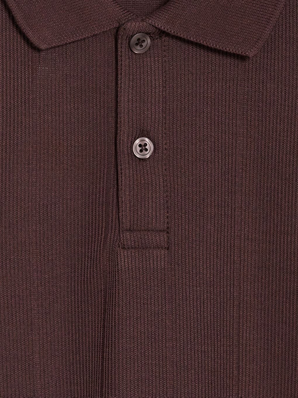 Mürdüm Polo Yaka Dokulu Erkek Tişört-5