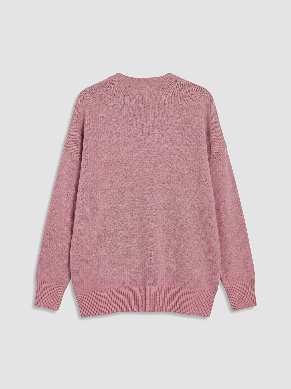 Pembe Bisiklet Yaka Çiçek Nakışlı Kadın Triko Tunik-6