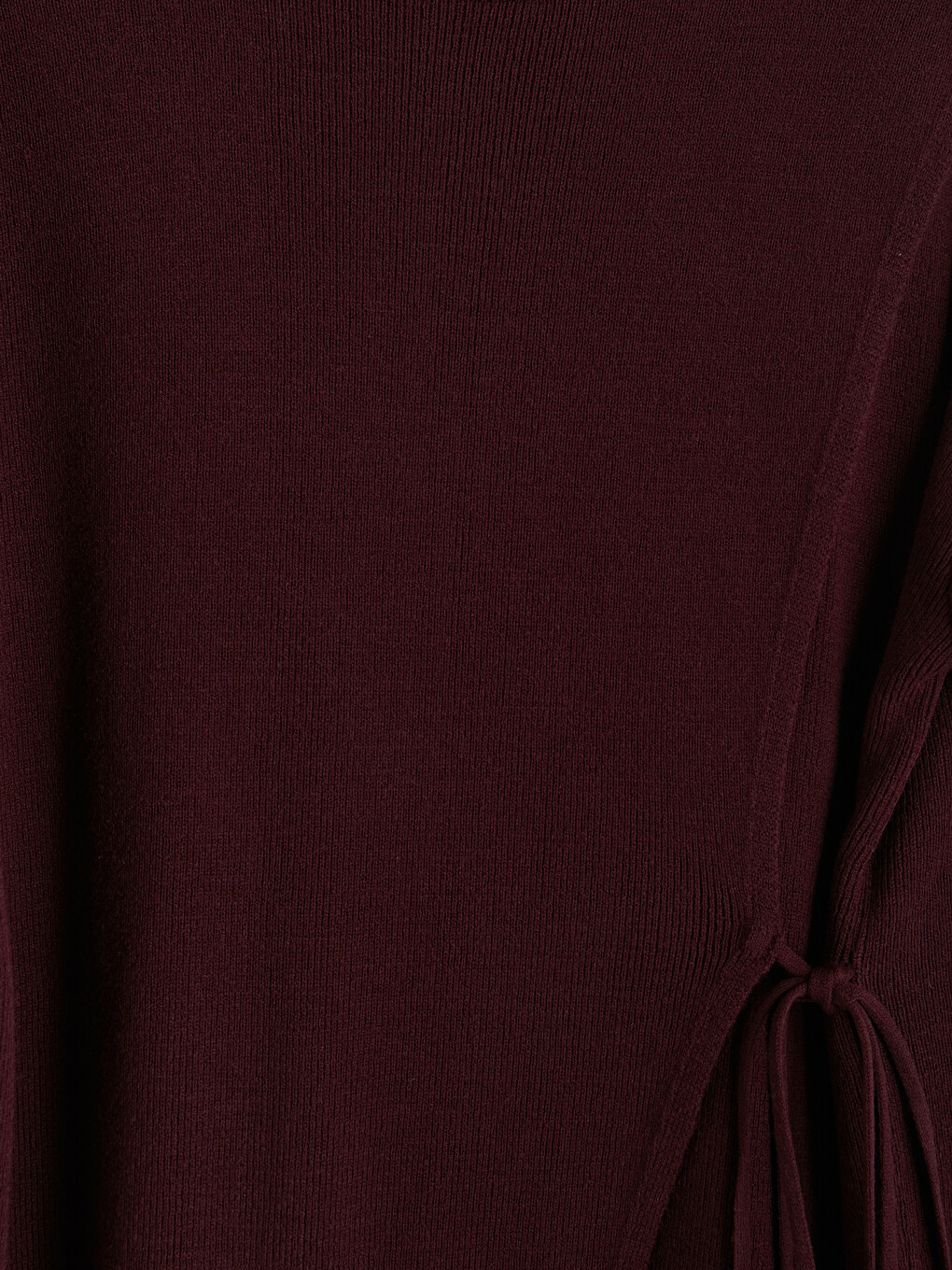 Bordo Bisiklet Yaka Kadın Triko Tunik-6