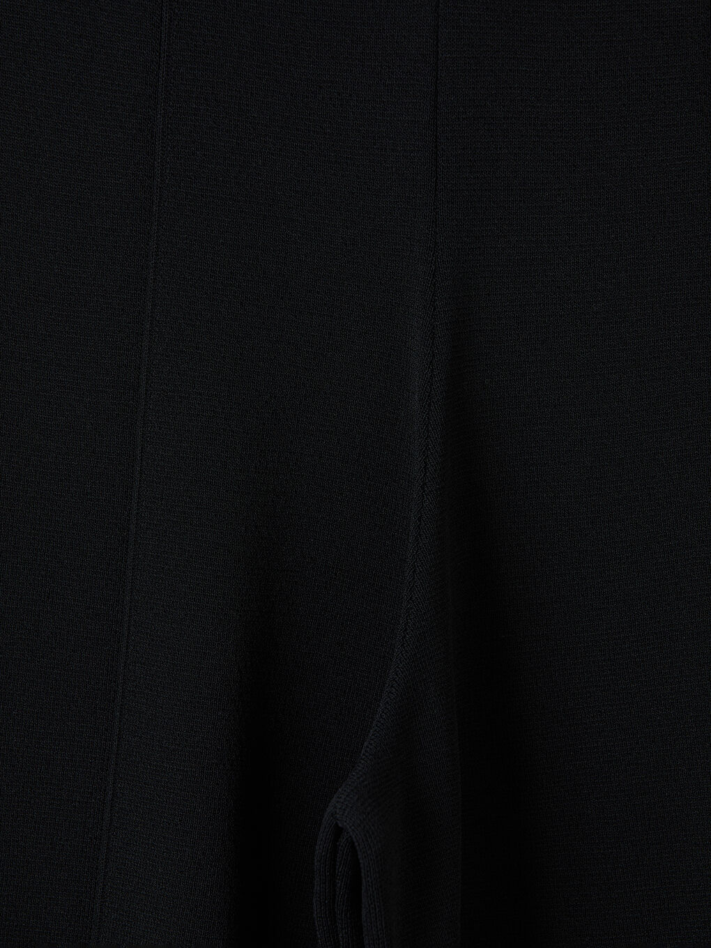 Siyah Beli Lastikli Geniş Kesim Kadın Triko Pantolon-6