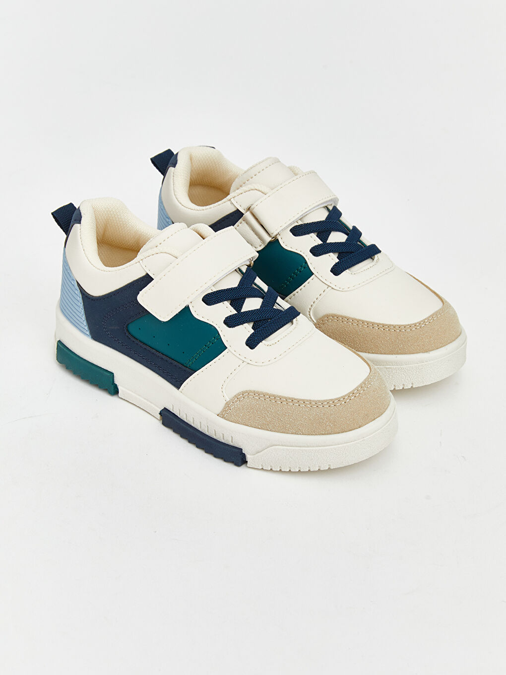 Ekru Renk Bloklu Erkek Çocuk Spor Ayakkabı