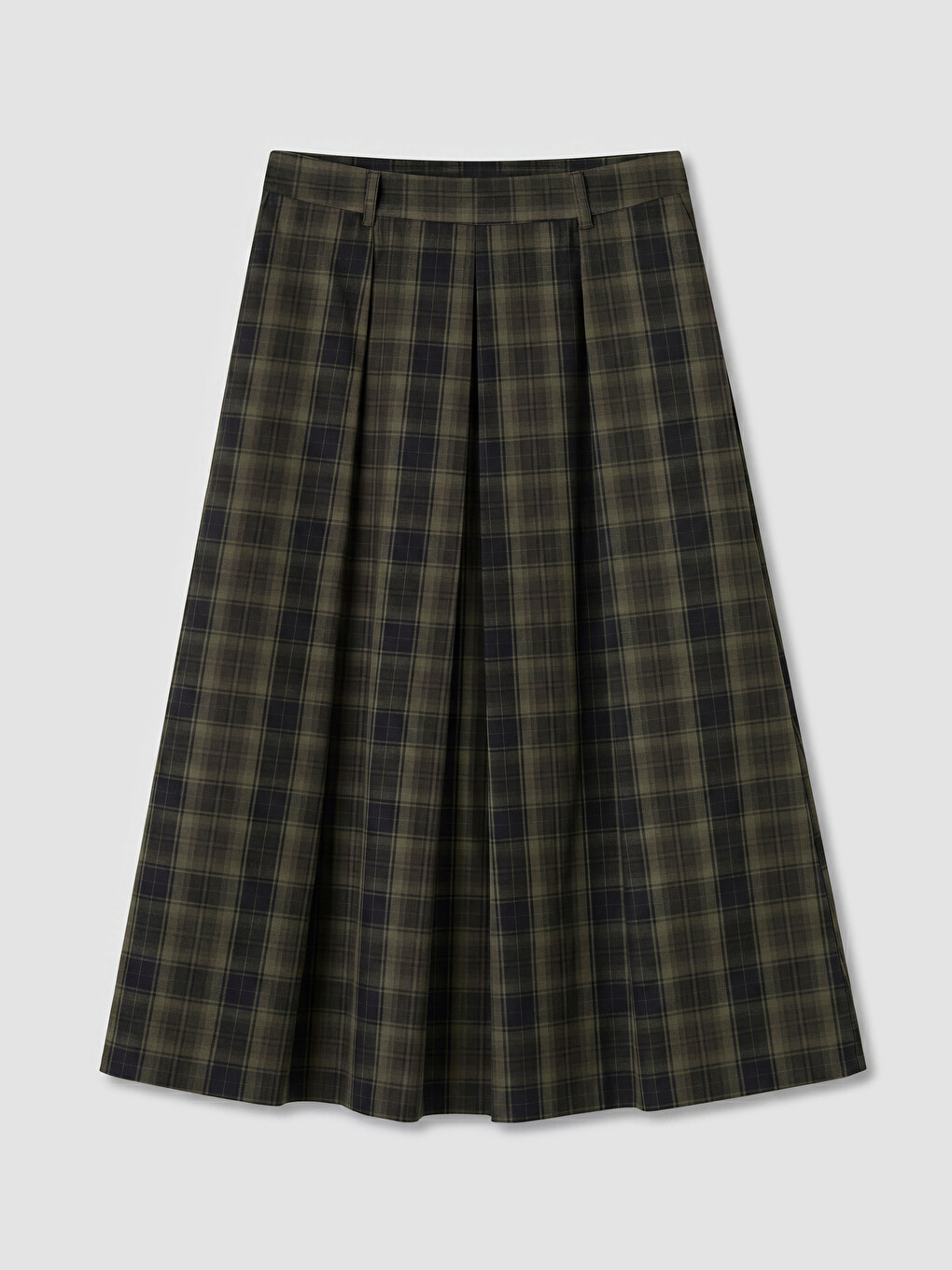 Normal Waist Plaid Patterned Pleated Skirt-4