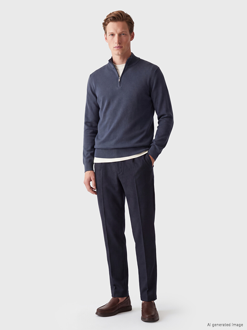 Mock Neck Men's Knitwear Sweater
