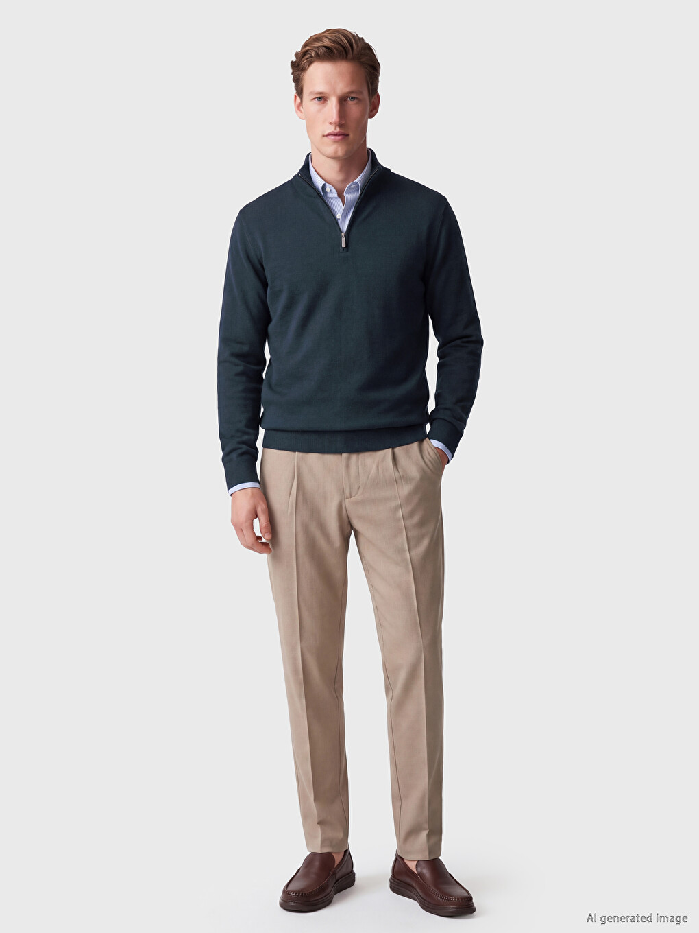 Mock Neck Men's Knitwear Sweater-1