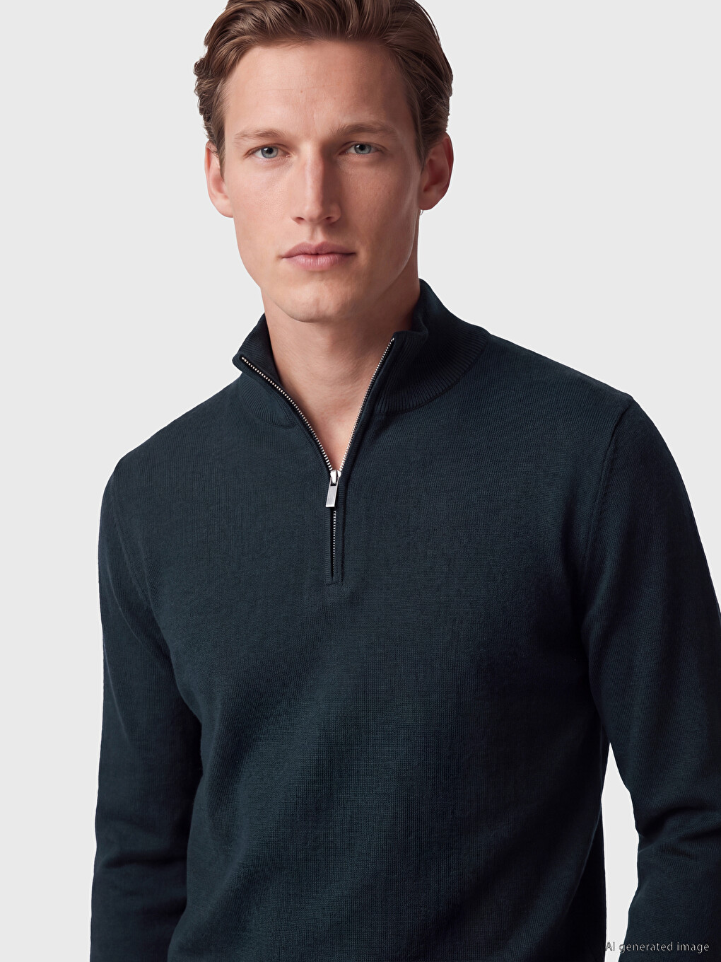 Mock Neck Men's Knitwear Sweater-2