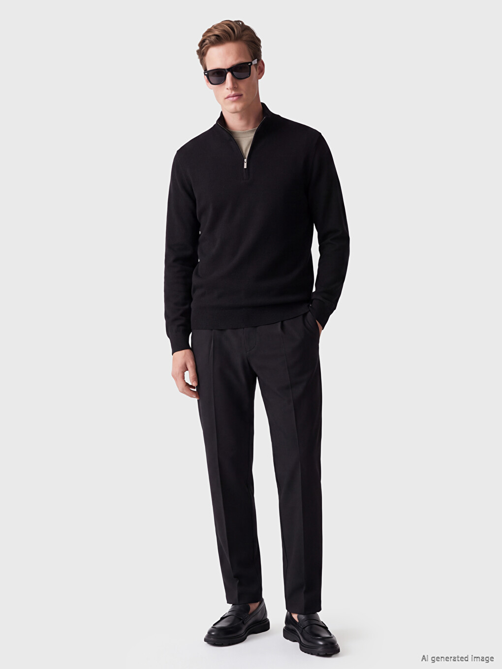 Mock Neck Men's Knitwear Sweater-1
