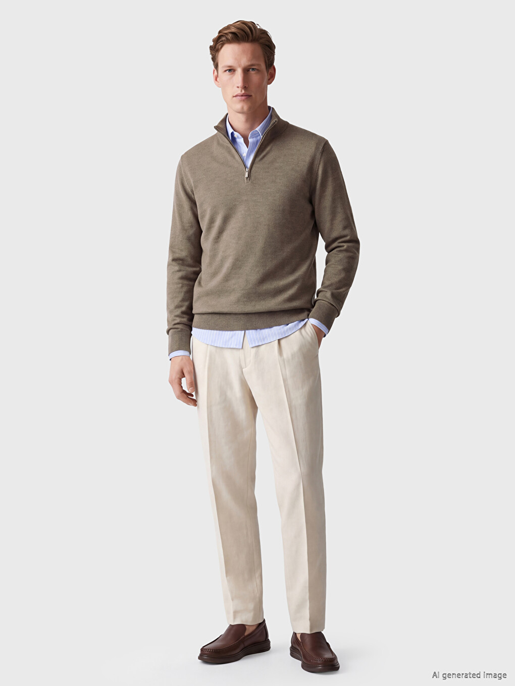 Mock Neck Men's Knitwear Sweater-1