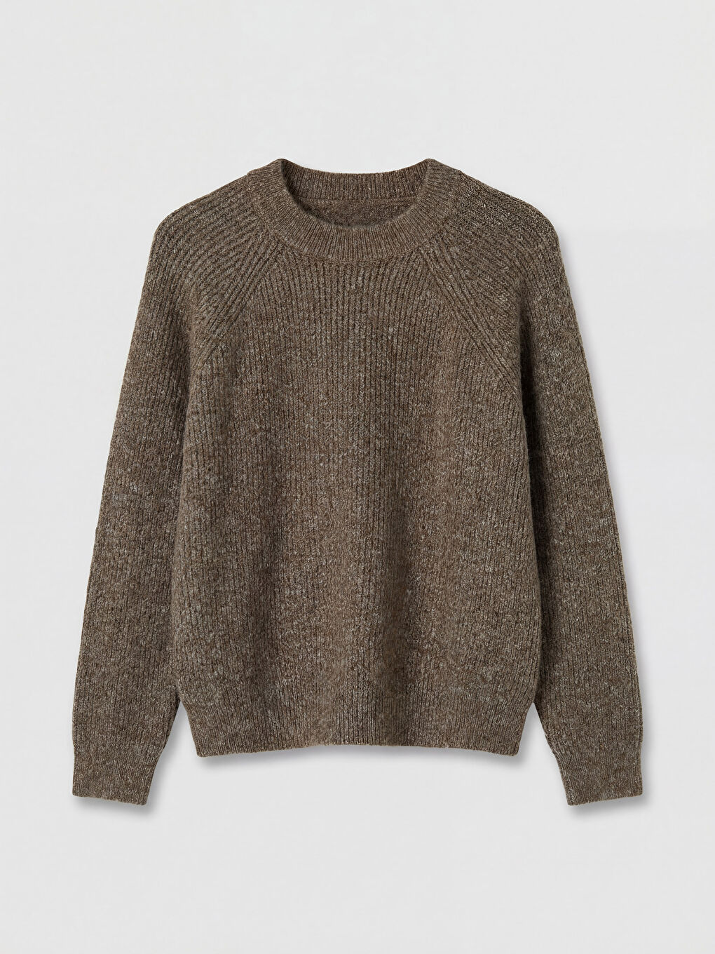 Kahverengi Bisiklet Yaka Kadın Triko Kazak-4