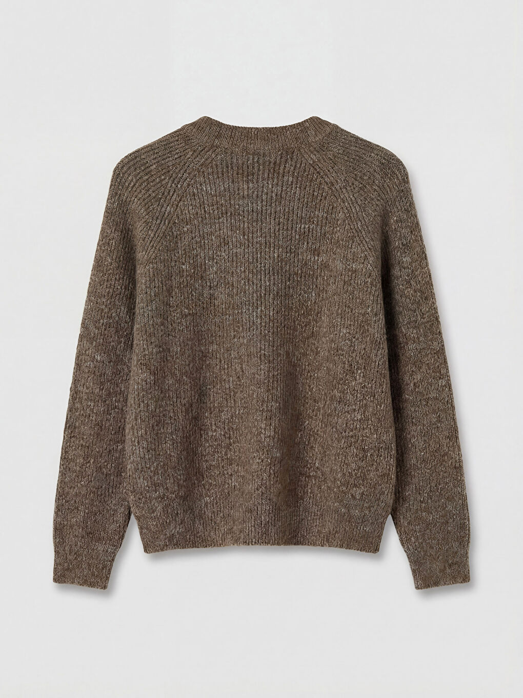 Kahverengi Bisiklet Yaka Kadın Triko Kazak-5